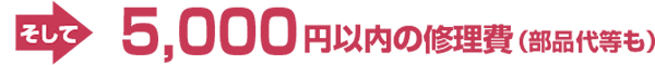 5,000円以内の修理費 (部品代等も)